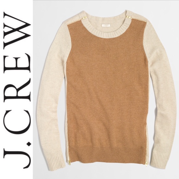 J. Crew Sweaters - J. Crew Warmspun Color Block Zip Sweater